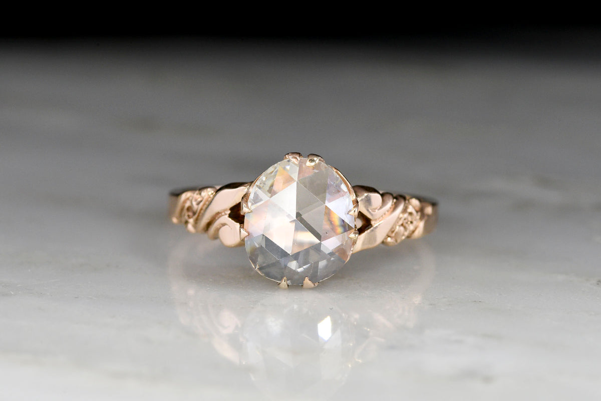 Victorian Cushion Rose Cut Diamond Ring