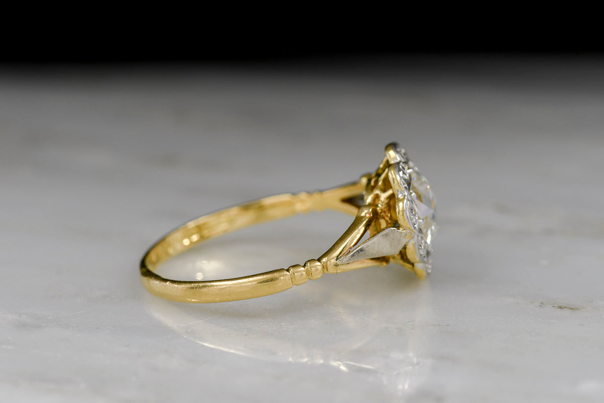 Vintage Victorian/Belle Époque Revival Two-Tone Rose Cut Diamond Engagement Ring