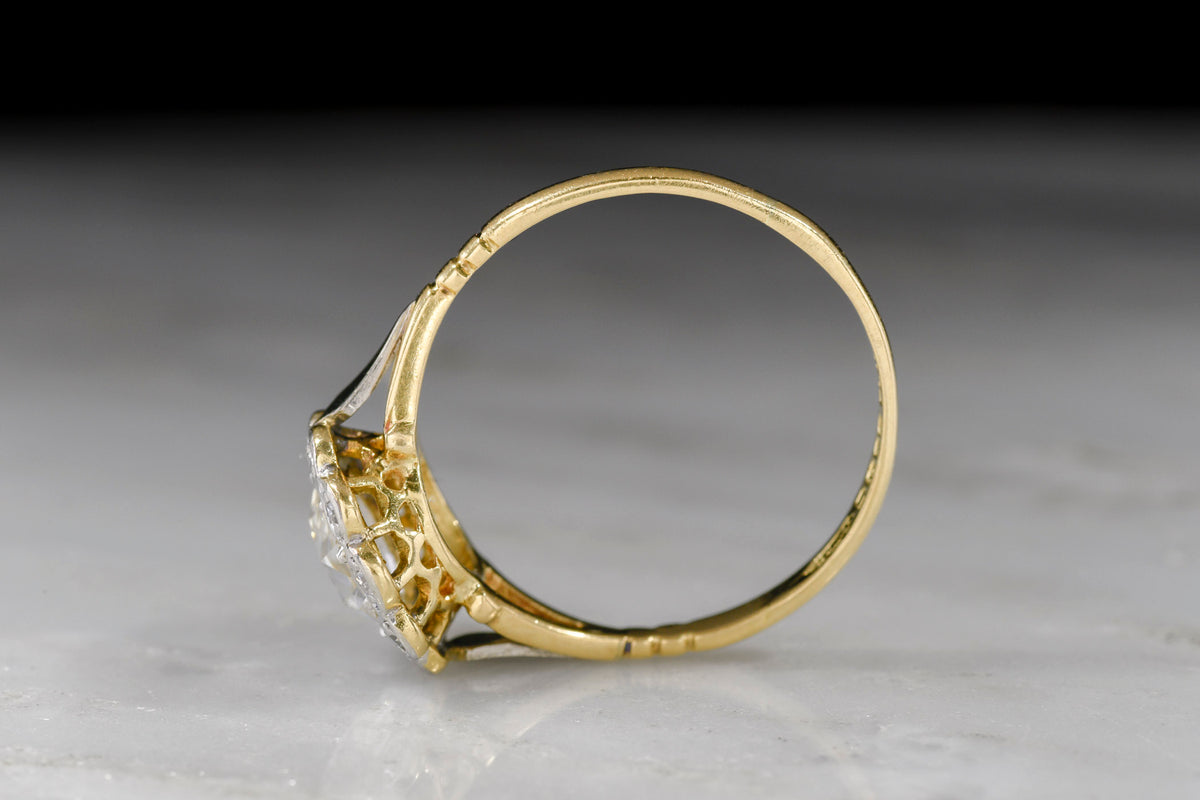 Vintage Victorian/Belle Époque Revival Two-Tone Rose Cut Diamond Engagement Ring