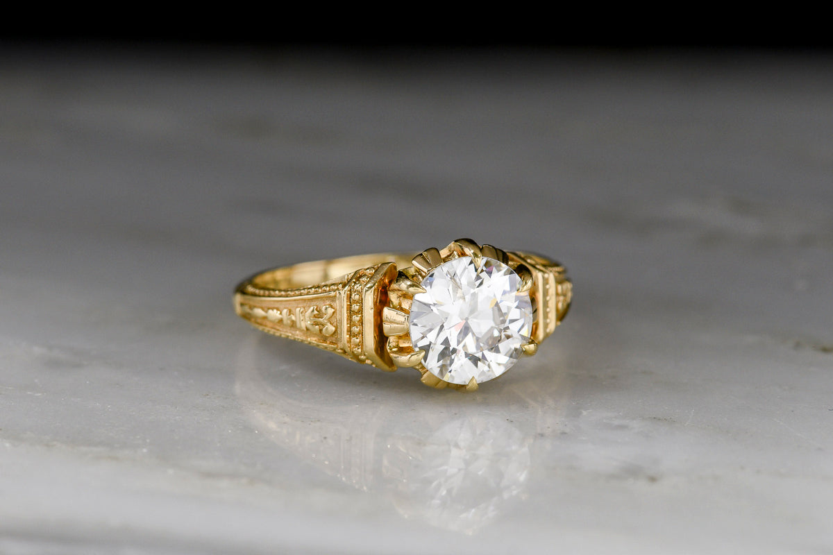 Christmas, 1884 Victorian Engagement Ring with a GIA Old European Cut Diamond