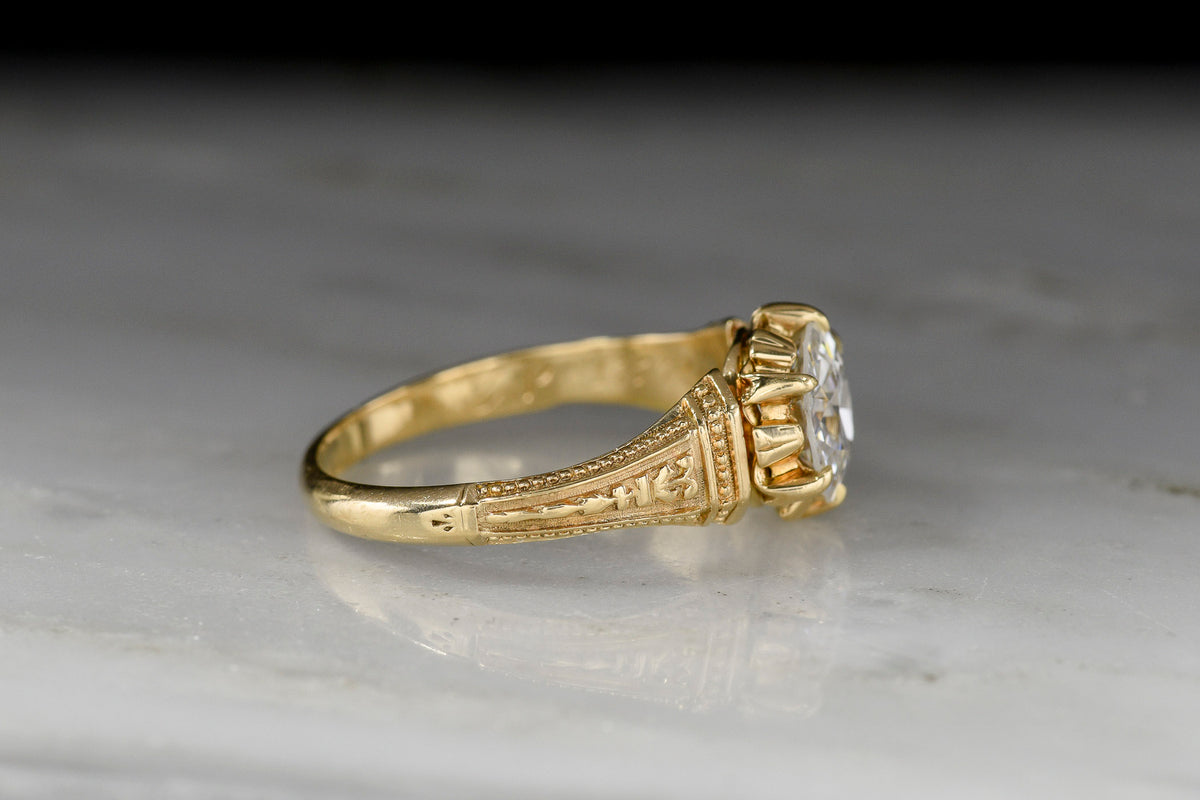 Christmas, 1884 Victorian Engagement Ring with a GIA Old European Cut Diamond