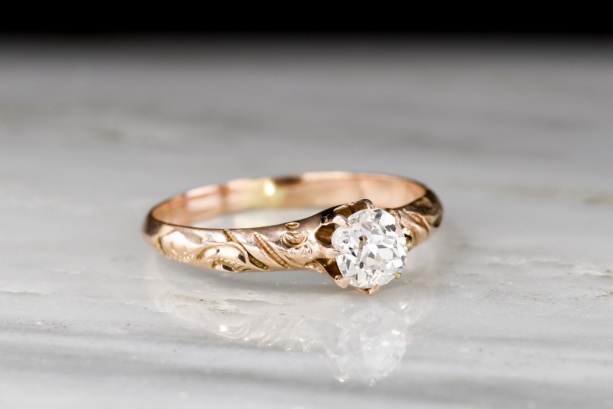 Rose Gold Vintage Engagement Ring