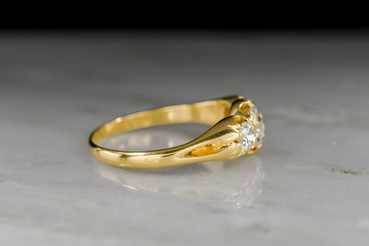Antique c. 1900 &quot;Hamilton &amp; Inches&quot; (Edinburgh, Scotland) Three-Stone Diamond Engagement Ring