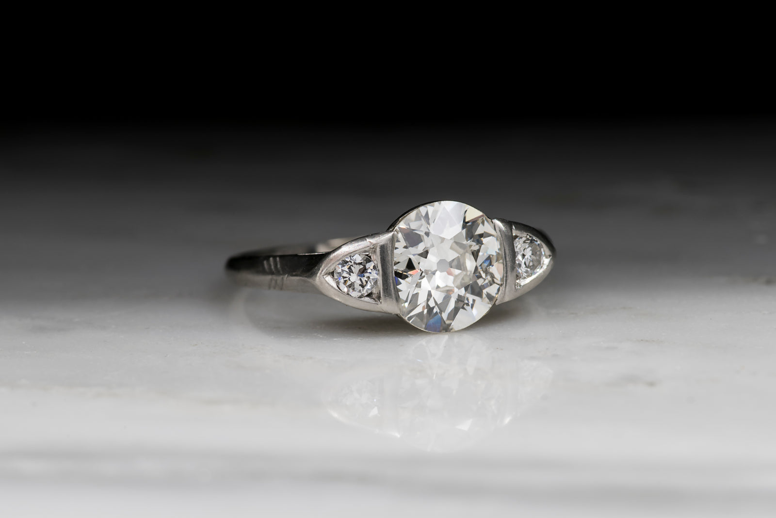Vintage Art Deco / Retro 1.20 Carat Old European Cut Diamond Engagement Ring