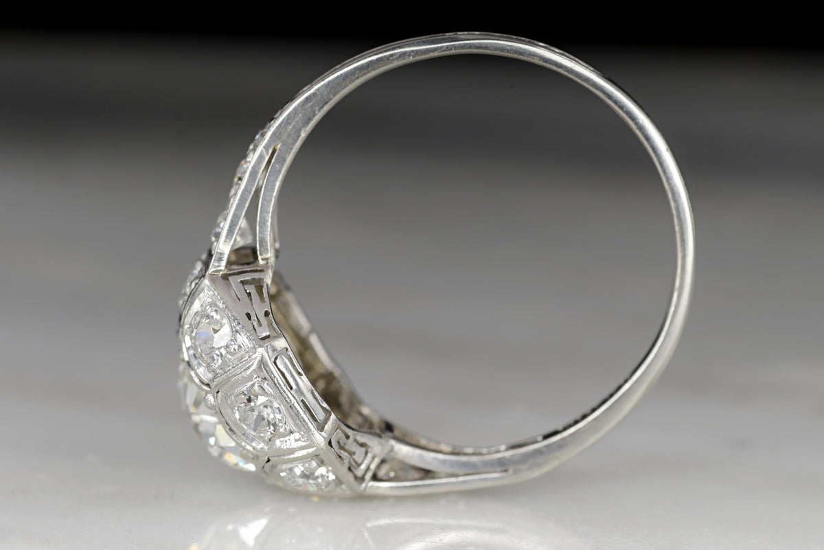 Edwardian &quot;Tiffany &amp; Co.&quot; Platinum Engagement Ring with a GIA Certified 1.28 Carat Diamond Center