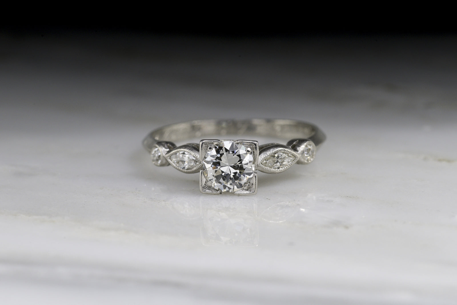 Vintage Art Deco/Retro Engagement Ring; Old European Cut Diamond
