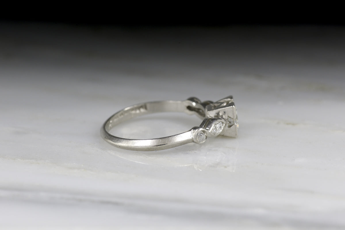 Vintage Art Deco/Retro Engagement Ring; Old European Cut Diamond