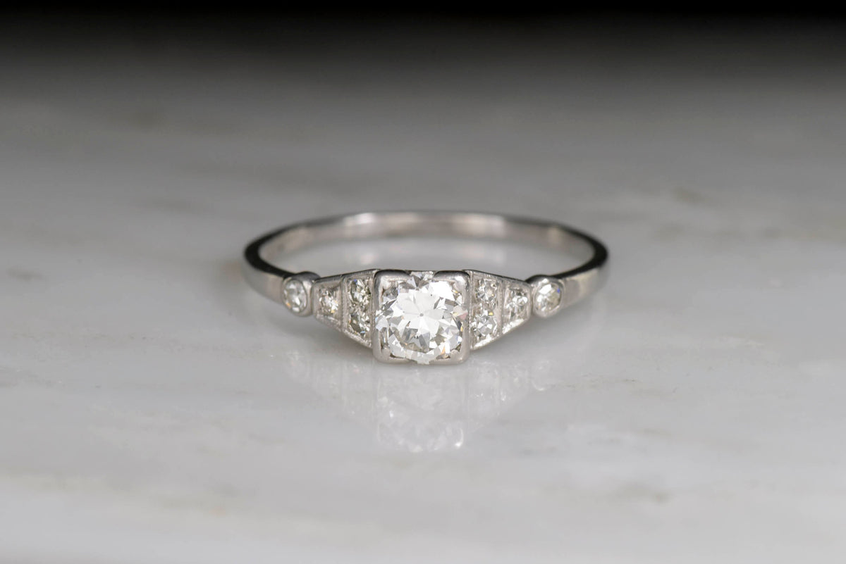 Circa 1930s- Early 1940s Art Deco/Retro Diamond Ring