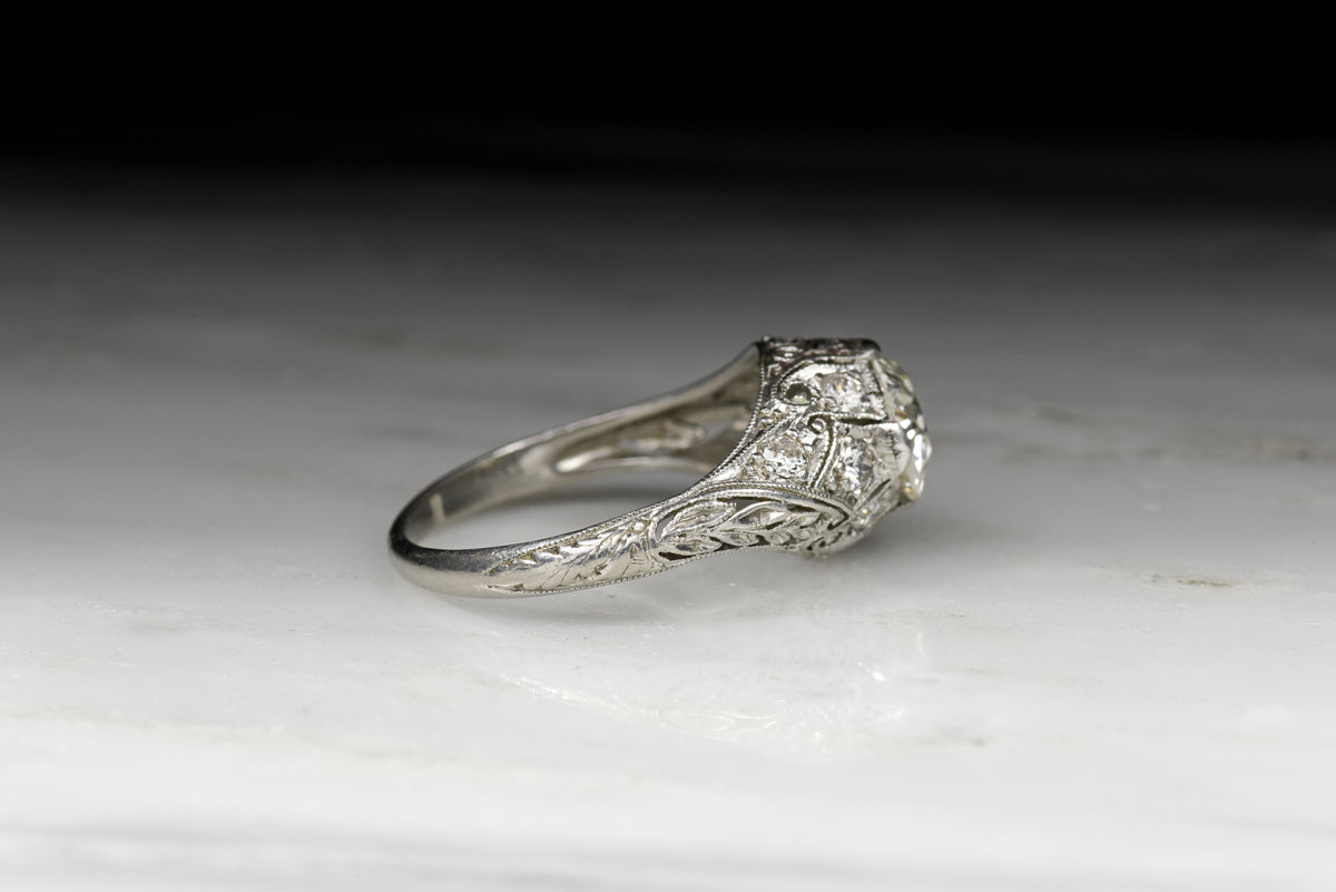 Antique Edwardian Old European Cut Diamond Engagement Ring