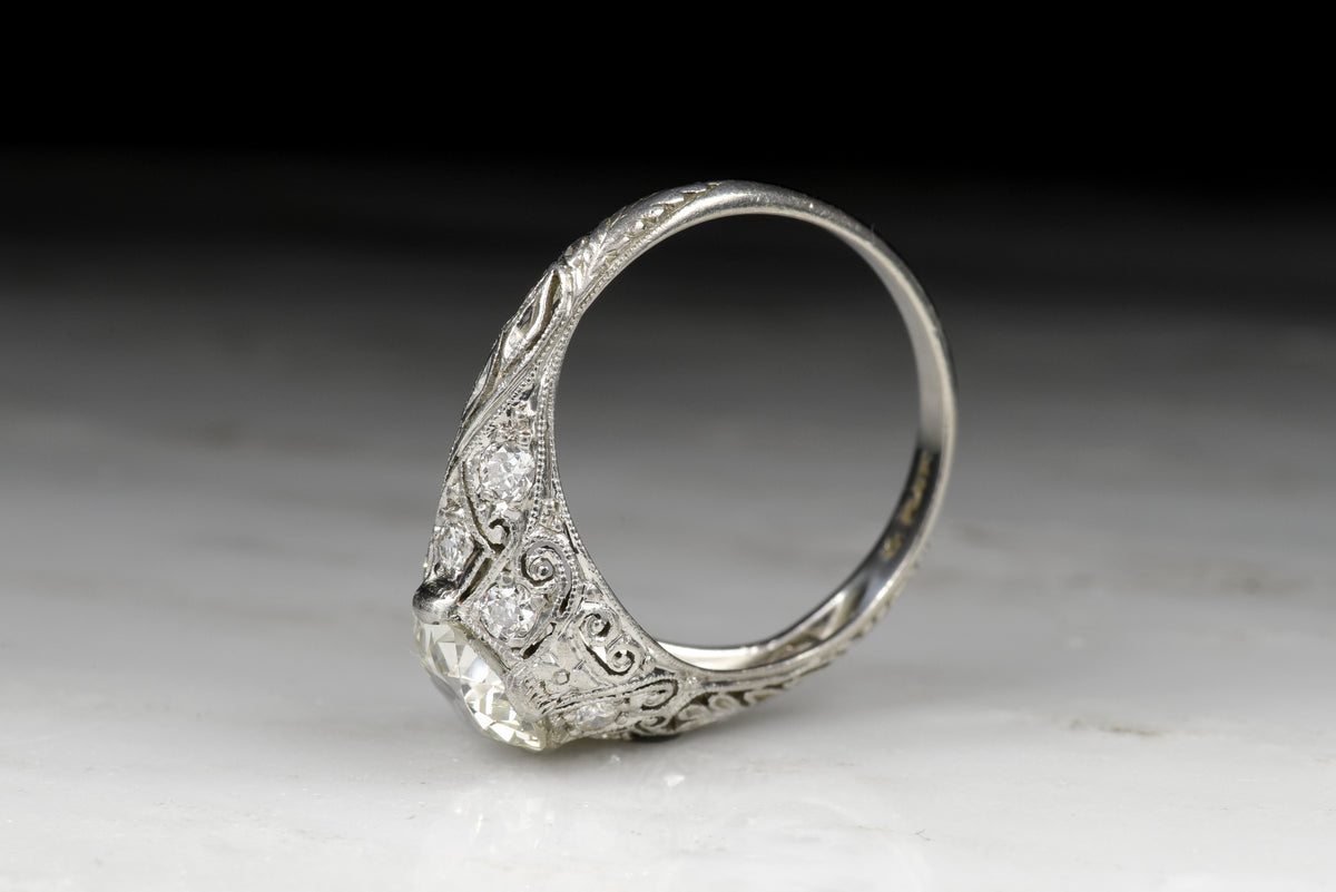 Antique Edwardian Old European Cut Diamond Engagement Ring