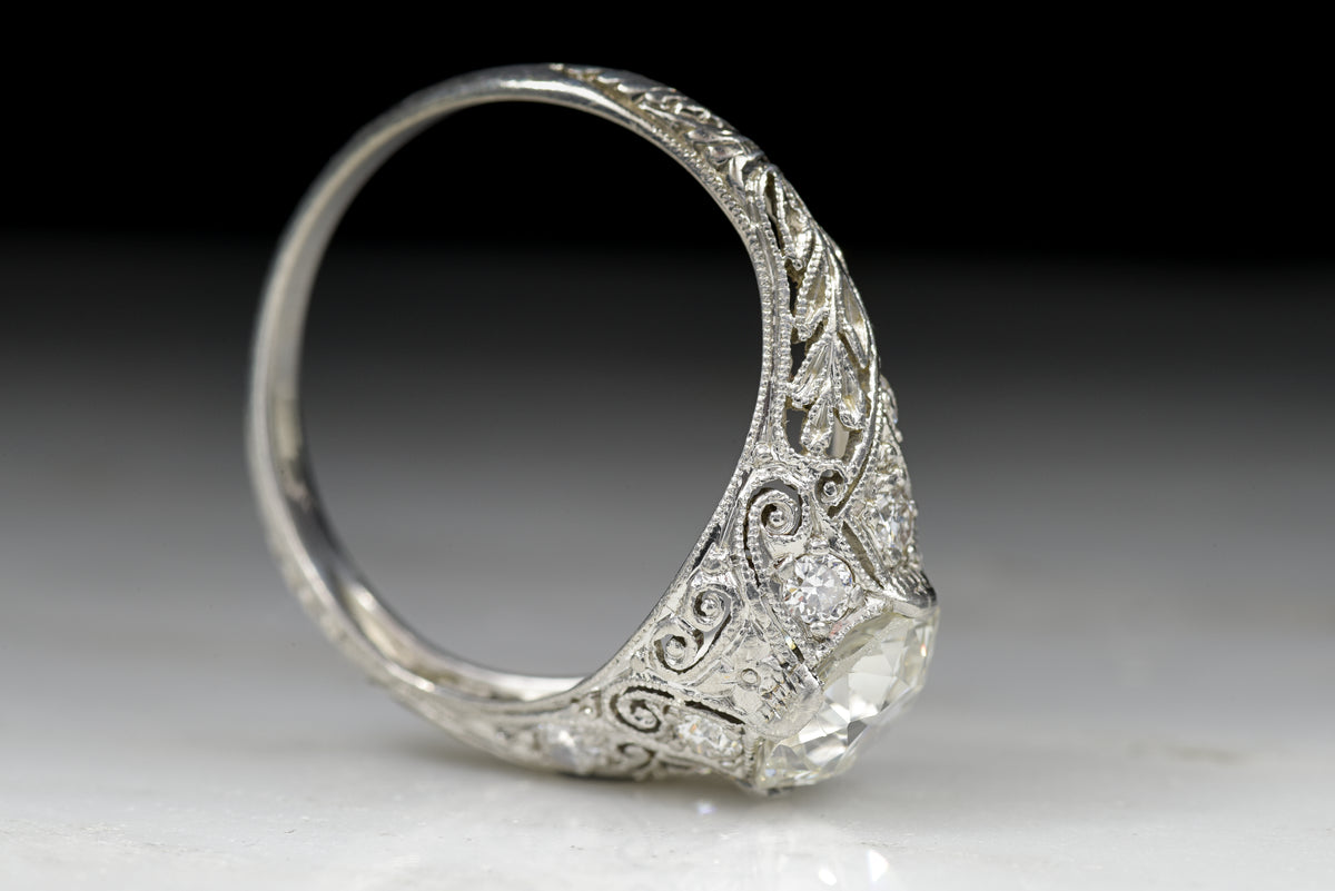 Antique Edwardian Old European Cut Diamond Engagement Ring