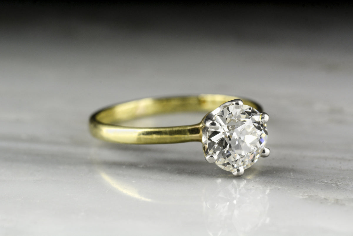 Antique Victorian Tiffany &amp; Co. Solitaire Engagement Ring with GIA Certified 1.12 Carat European Cut Diamond