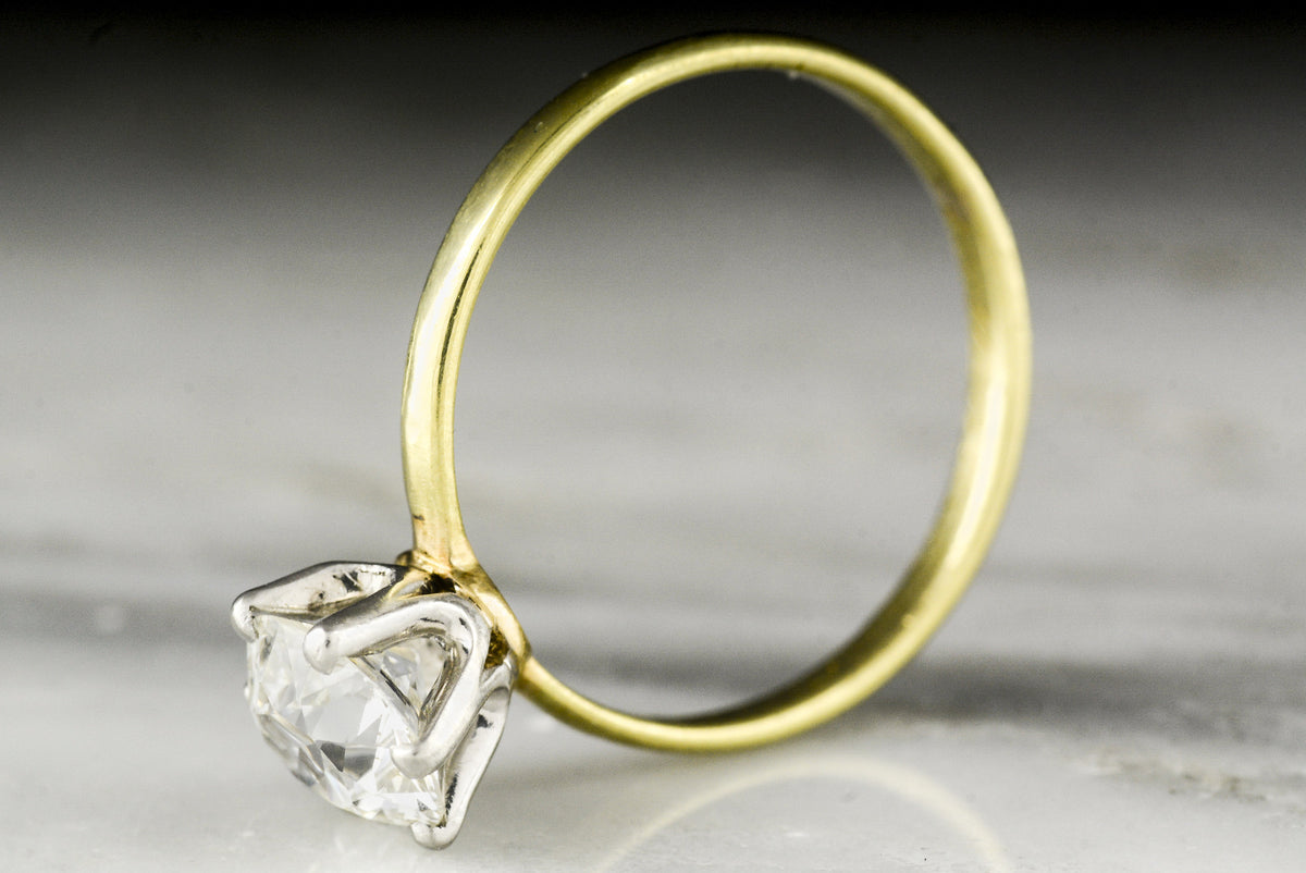 Antique Victorian Tiffany &amp; Co. Solitaire Engagement Ring with GIA Certified 1.12 Carat European Cut Diamond