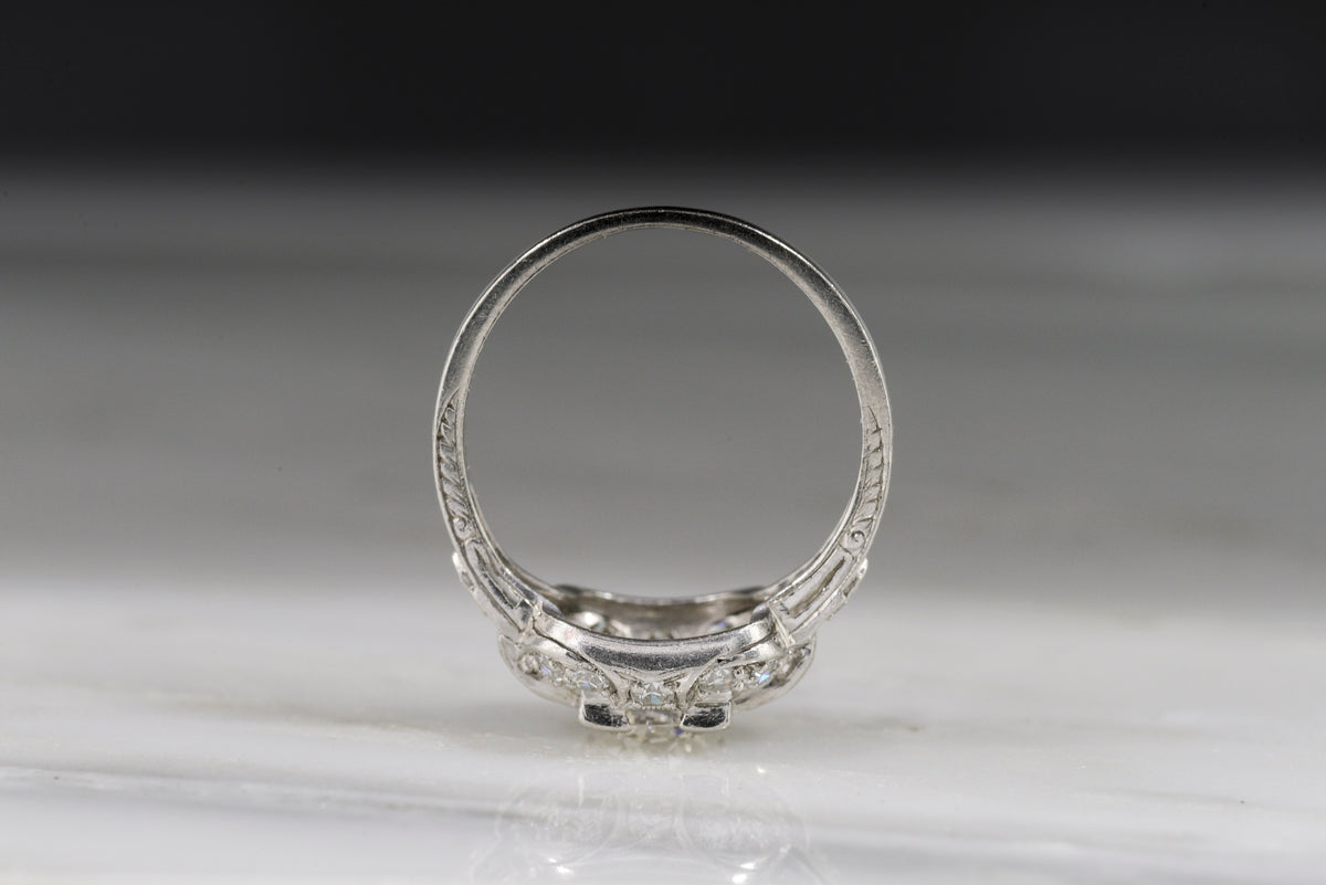 Ornate Late Art Deco / Early Retro Diamond Engagement Ring
