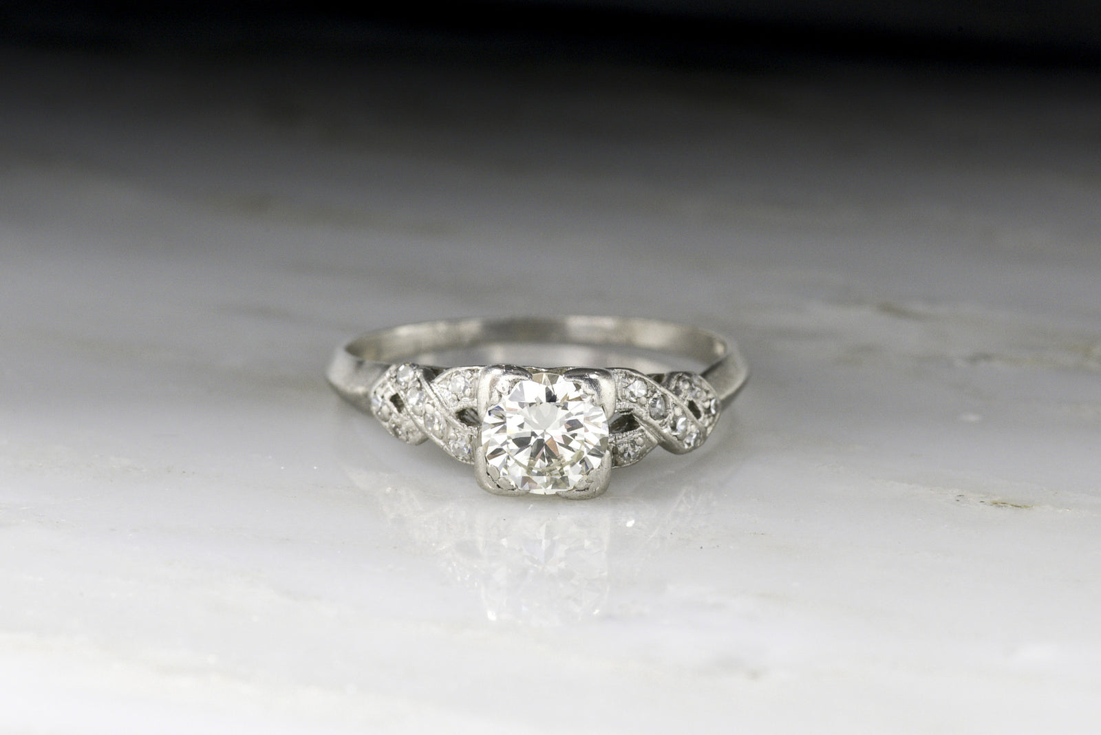 Vintage Art Deco Old European Cut / Transitional Cut Diamond Engagement Ring