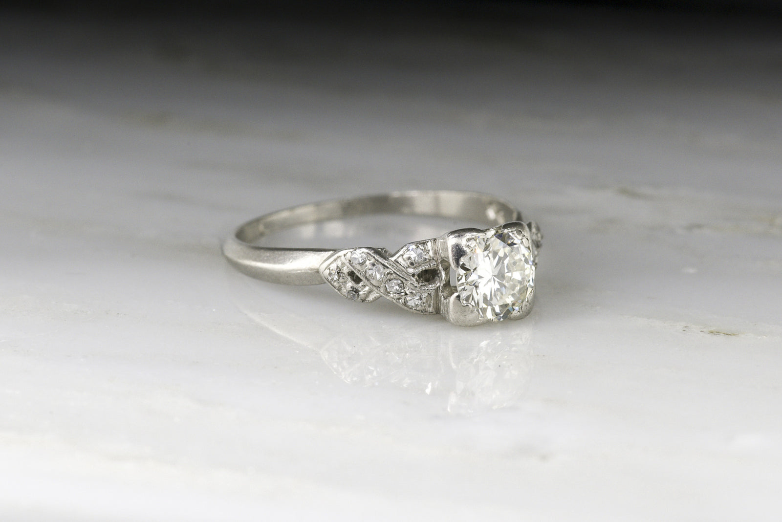 Vintage Art Deco Old European Cut / Transitional Cut Diamond Engagement Ring
