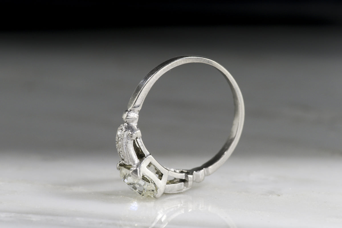 Art Deco / Post-Edwardian 1.16 Carat Old Mine Cut Diamond Engagement Ring