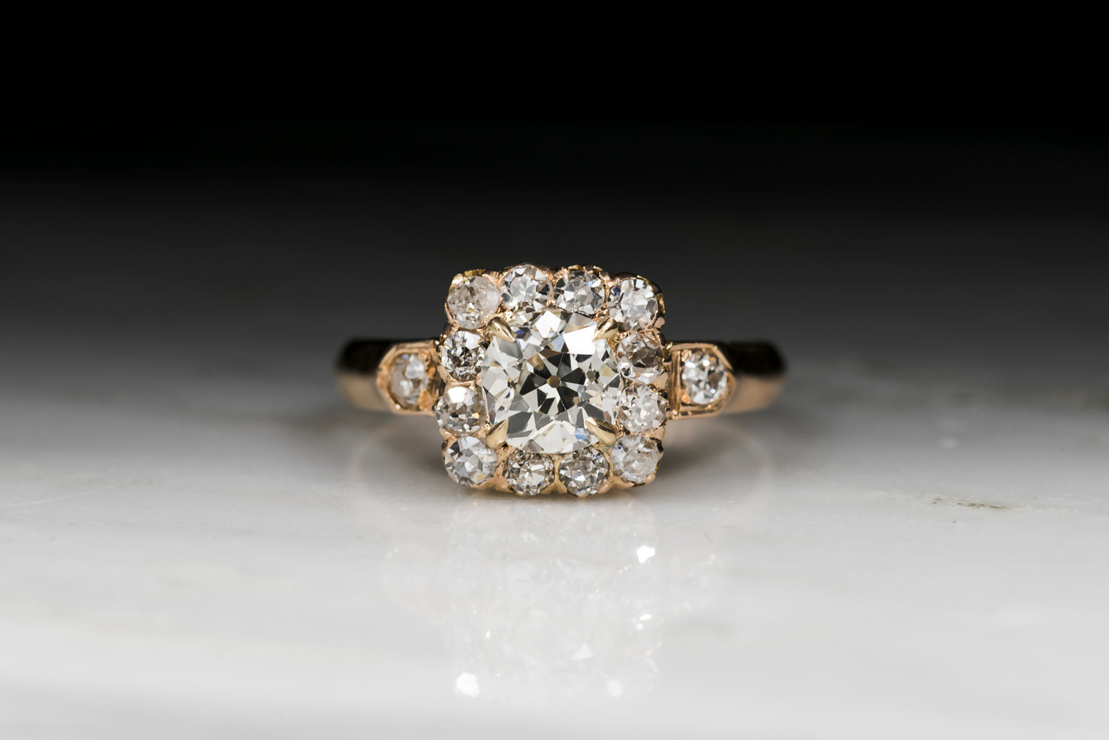 Antique Victorian Old European Cut Diamond Engagement Ring