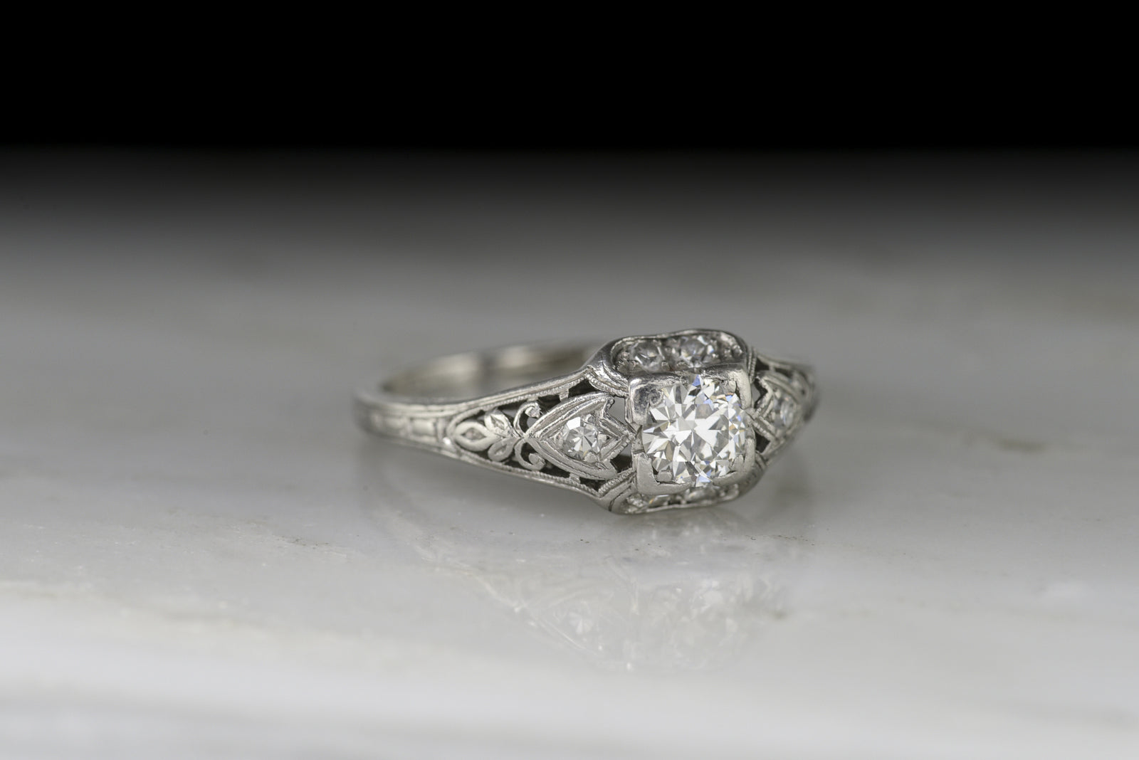 Vintage Edwardian Old European Cut Diamond Engagement Ring
