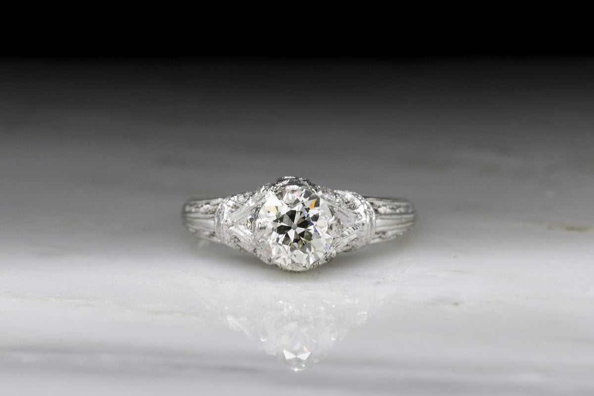 Vintage Edwardian Old European Cut Diamond Engagement Ring