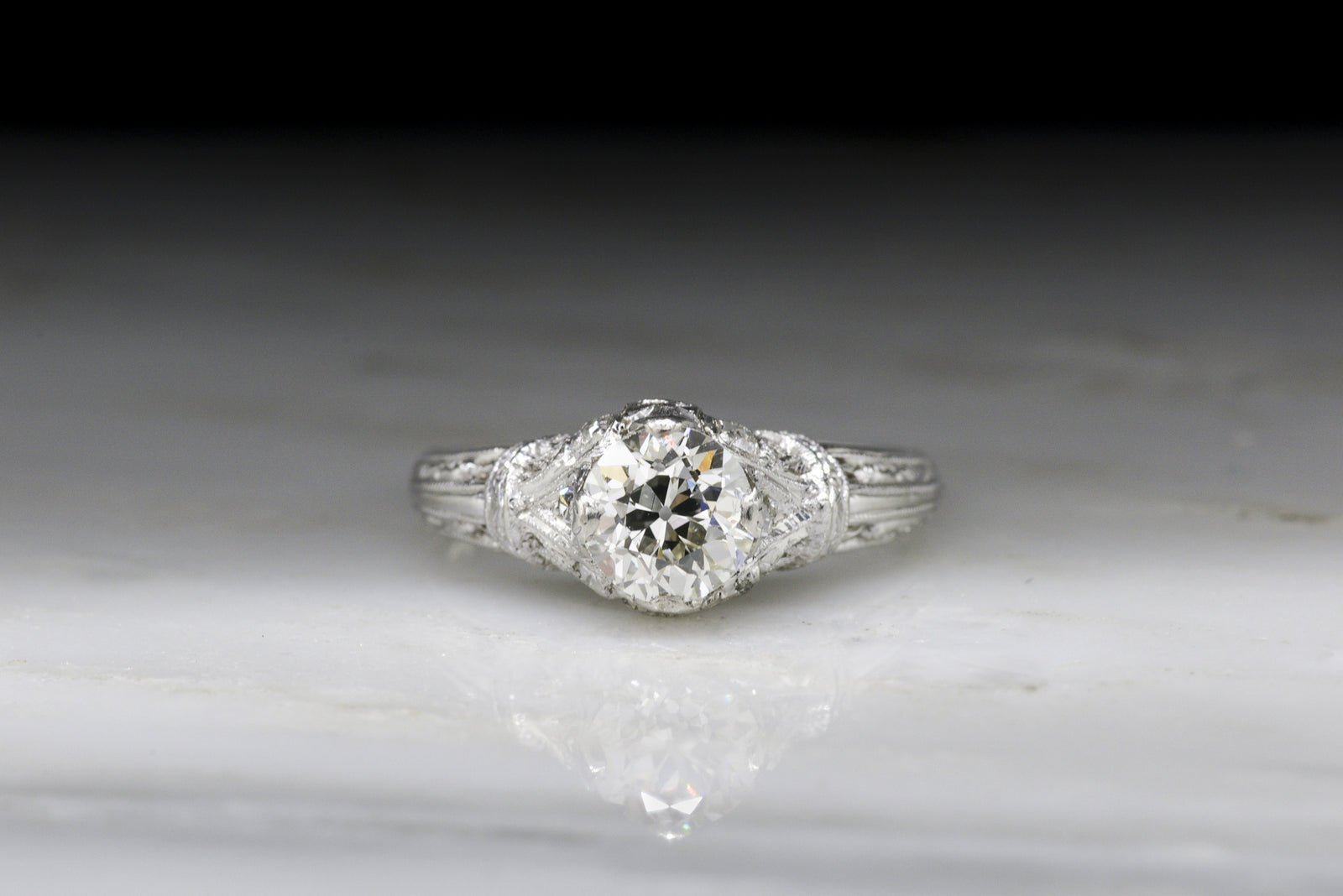Vintage Edwardian Old European Cut Diamond Engagement Ring
