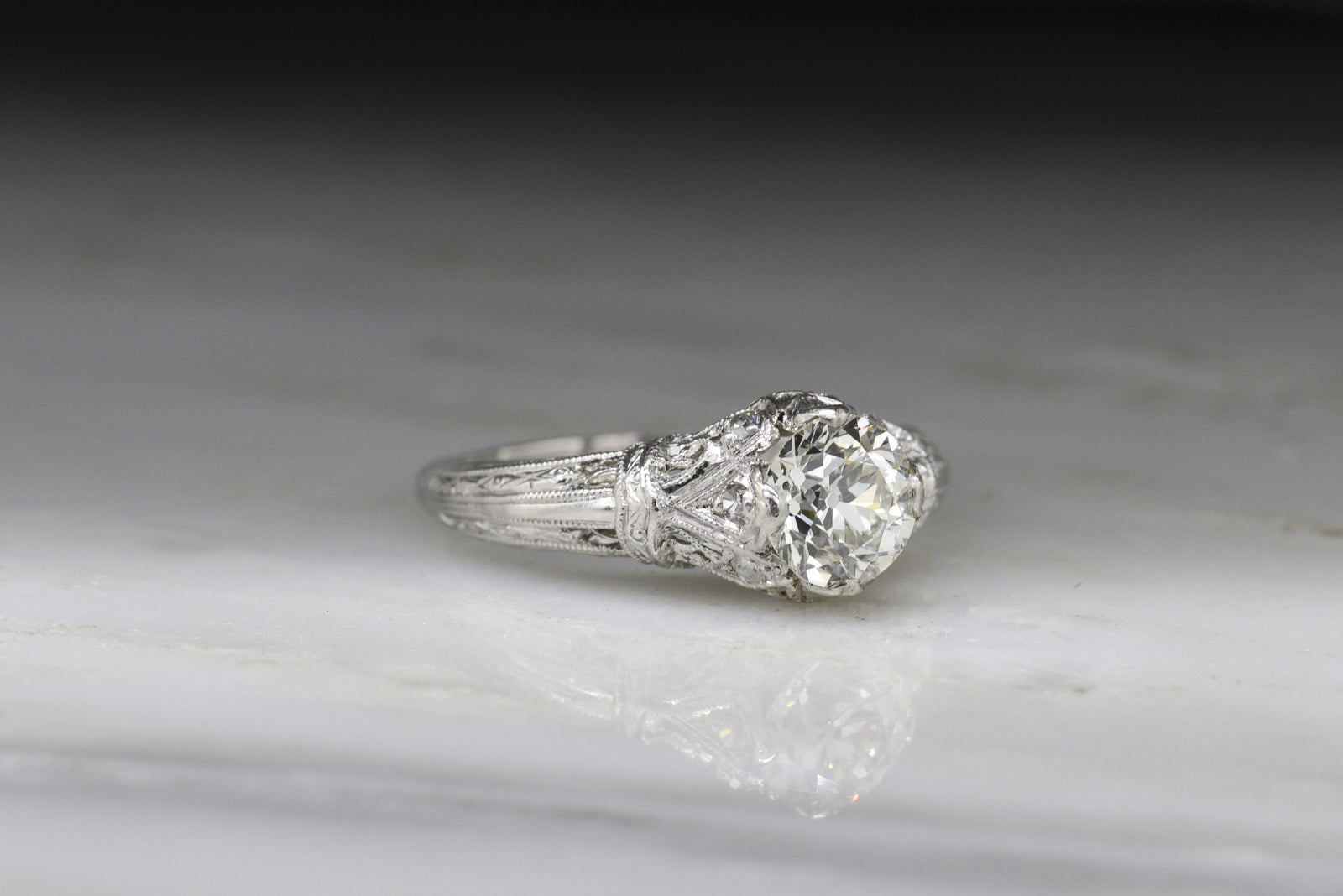 Vintage Edwardian Old European Cut Diamond Engagement Ring