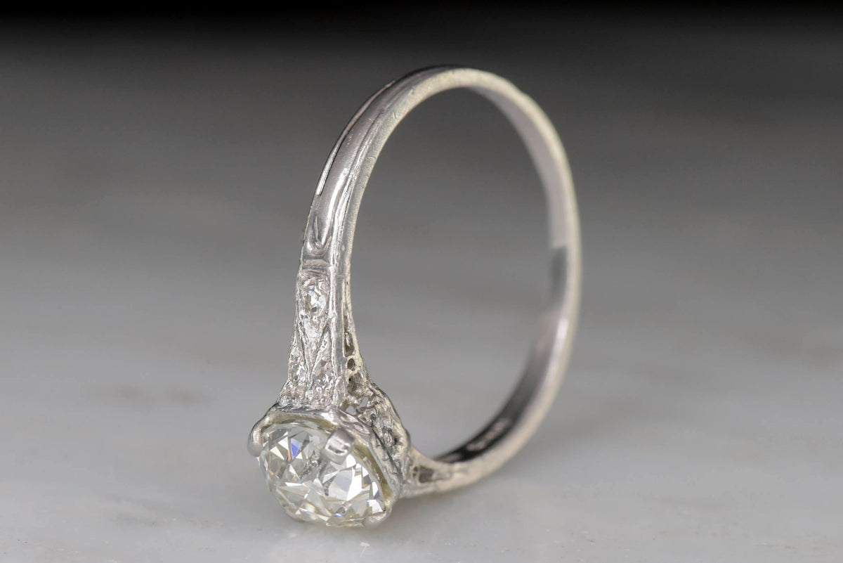 Late Edwardian / Pre- Art Deco Diamond and Platinum Engagement Ring