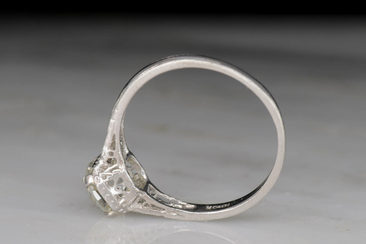 Late Edwardian / Pre- Art Deco Diamond and Platinum Engagement Ring