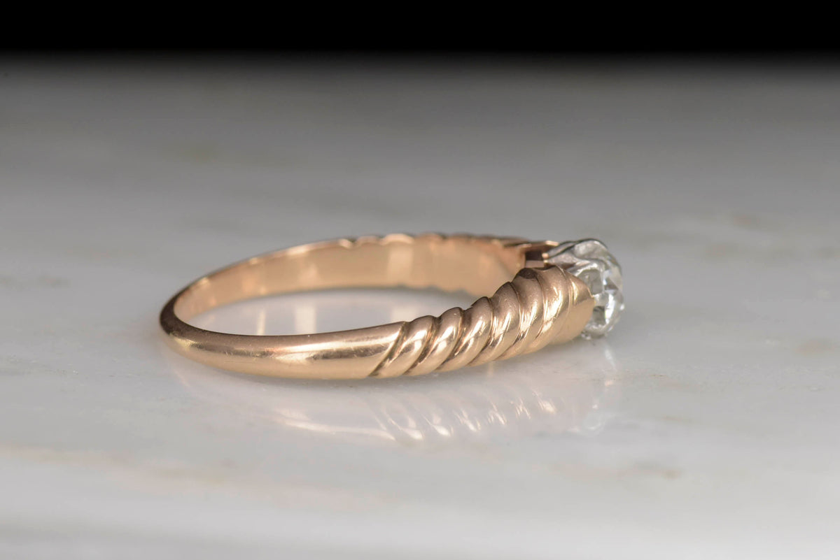 Antique c. 1910s Old European Cut Diamond Engagement Ring