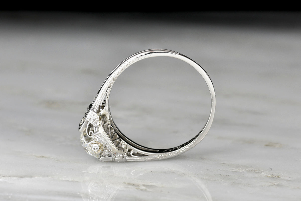Late Edwardian (c. 1920s) Engagement Ring with Neoclassical Detailing