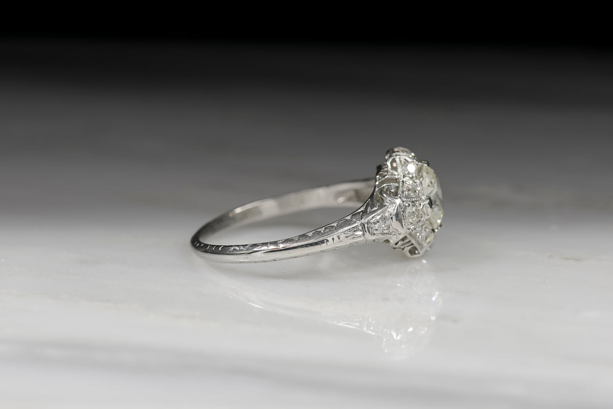 Vintage Edwardian Old European Cut Diamond Engagement Ring 