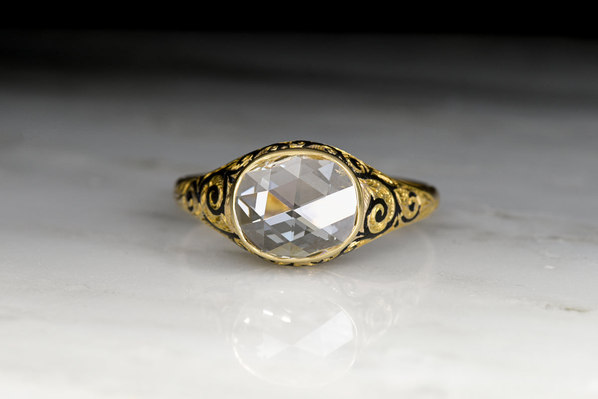 Antique Victorian Rose Cut Diamond Engagement Ring