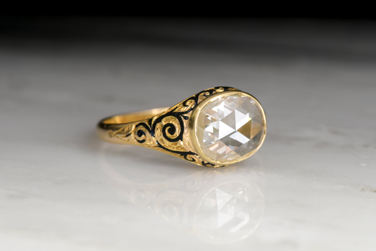 Antique Victorian Rose Cut Diamond Engagement Ring