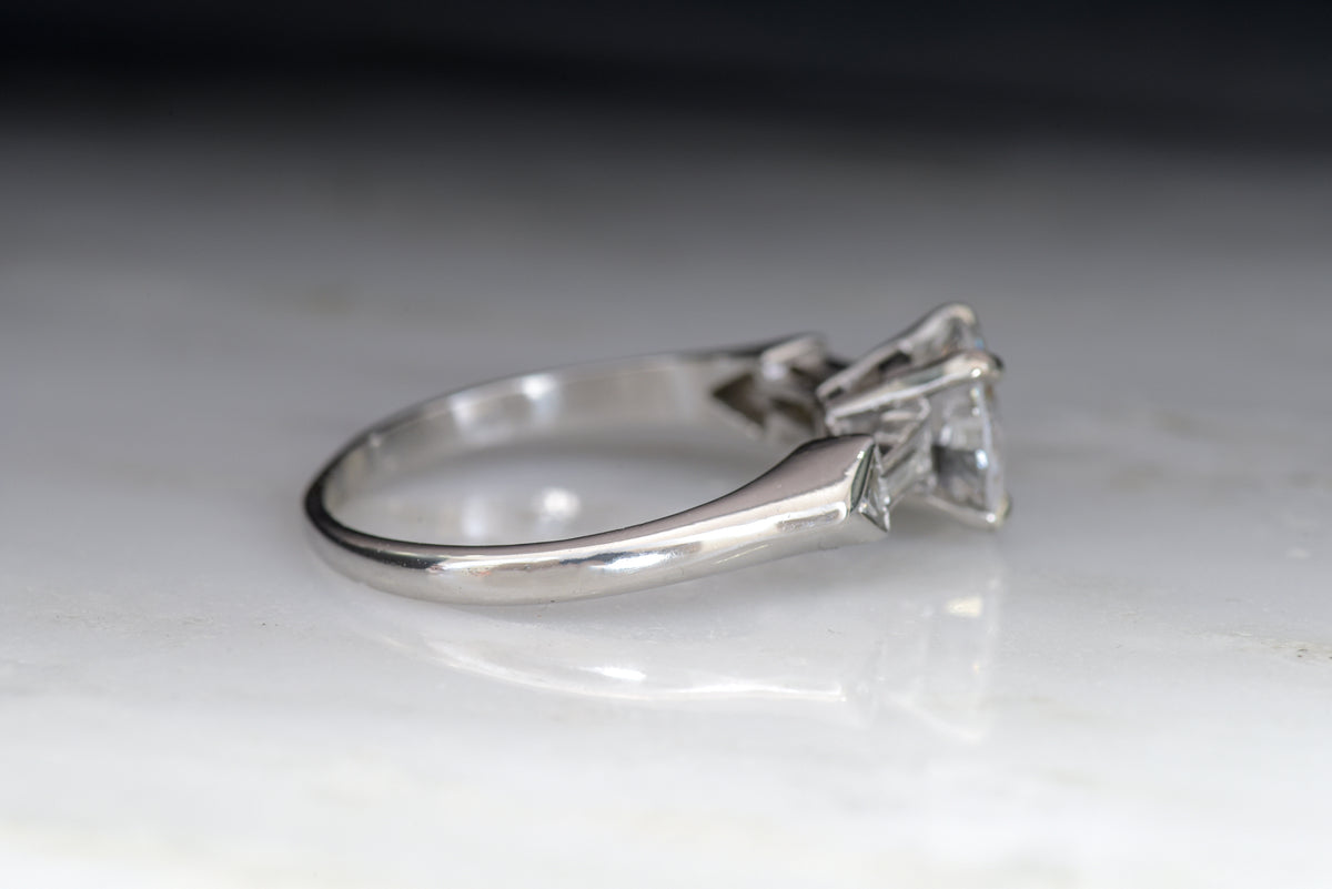 Mid-Century 1.17 Carat Old European Cut Diamond Engagement Ring