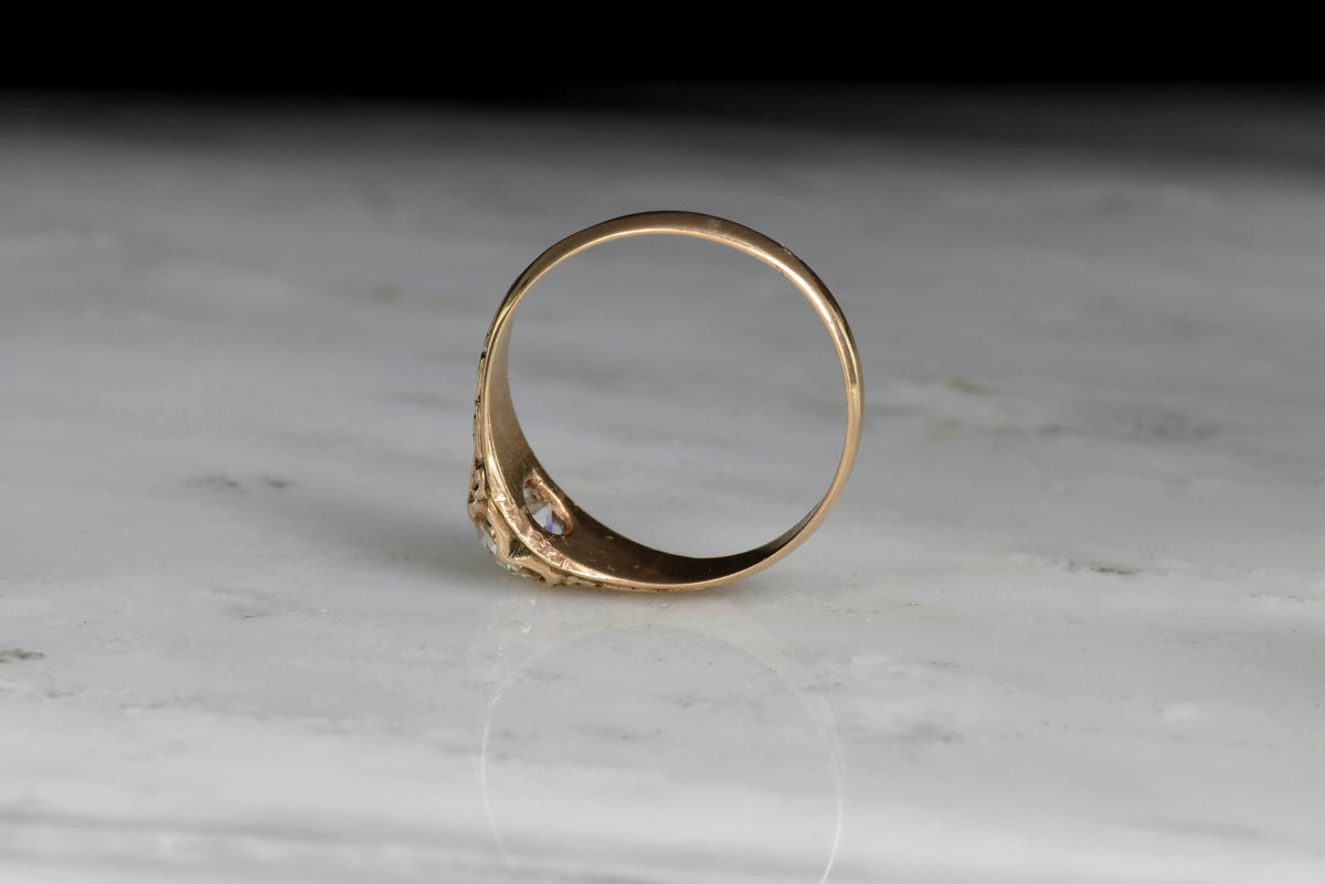 Victorian Belcher Engagement Ring with Deep-Relief Shoulders
