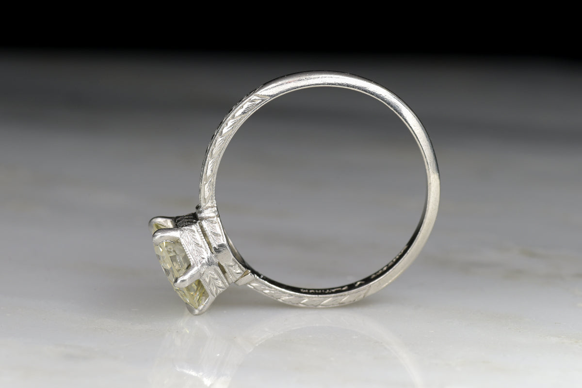 Late Edwardian Solitaire with a 1.59 Carat Old European Cut Diamond Center