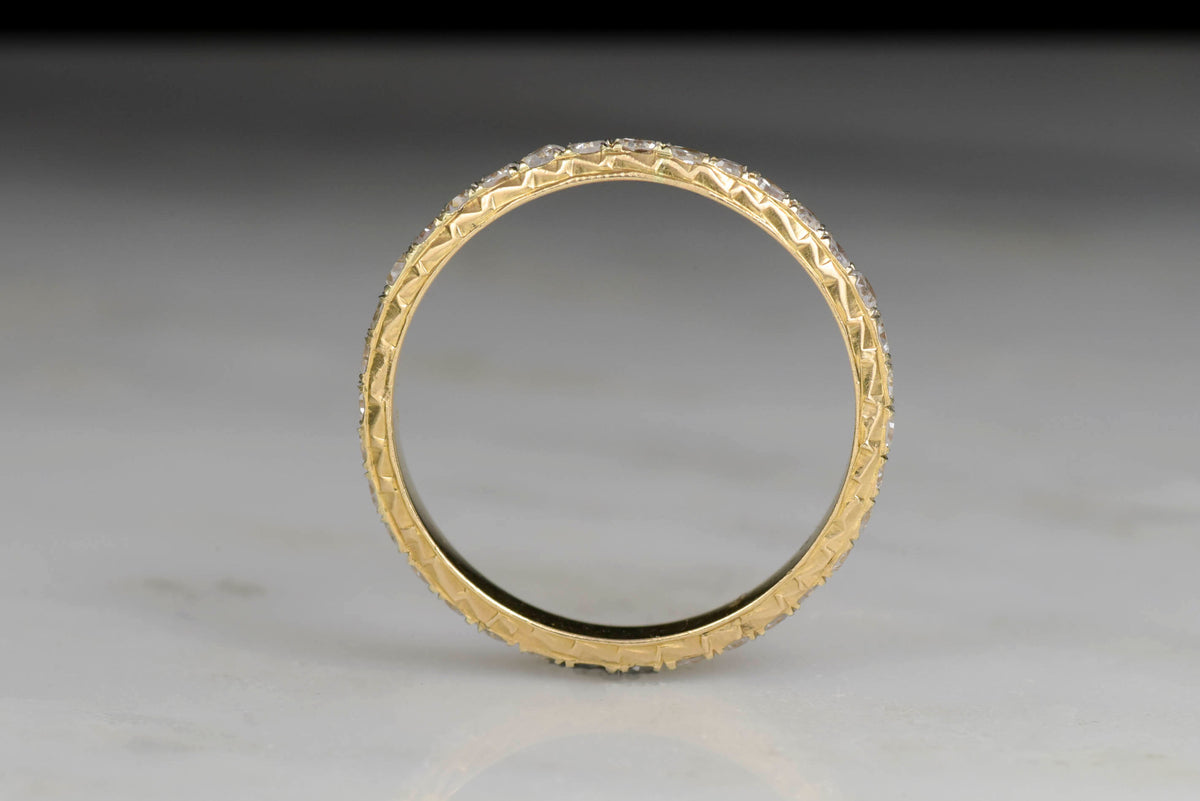 Vintage 18K Gold Eternity Band with Engraving