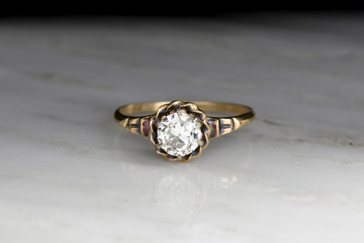 Victorian Revival Solitaire with a Twisted Wire Halo