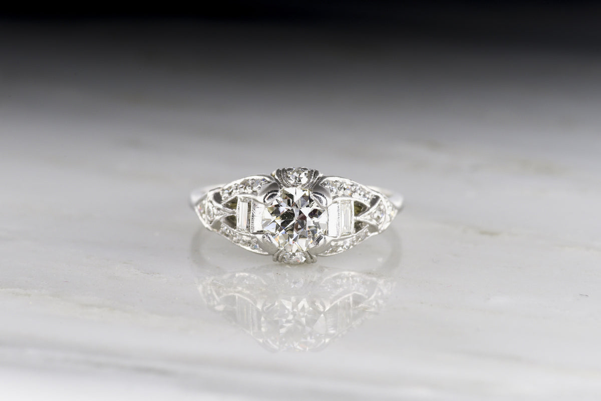 Art Deco / Early Retro Old European Cut Diamond Engagement Ring