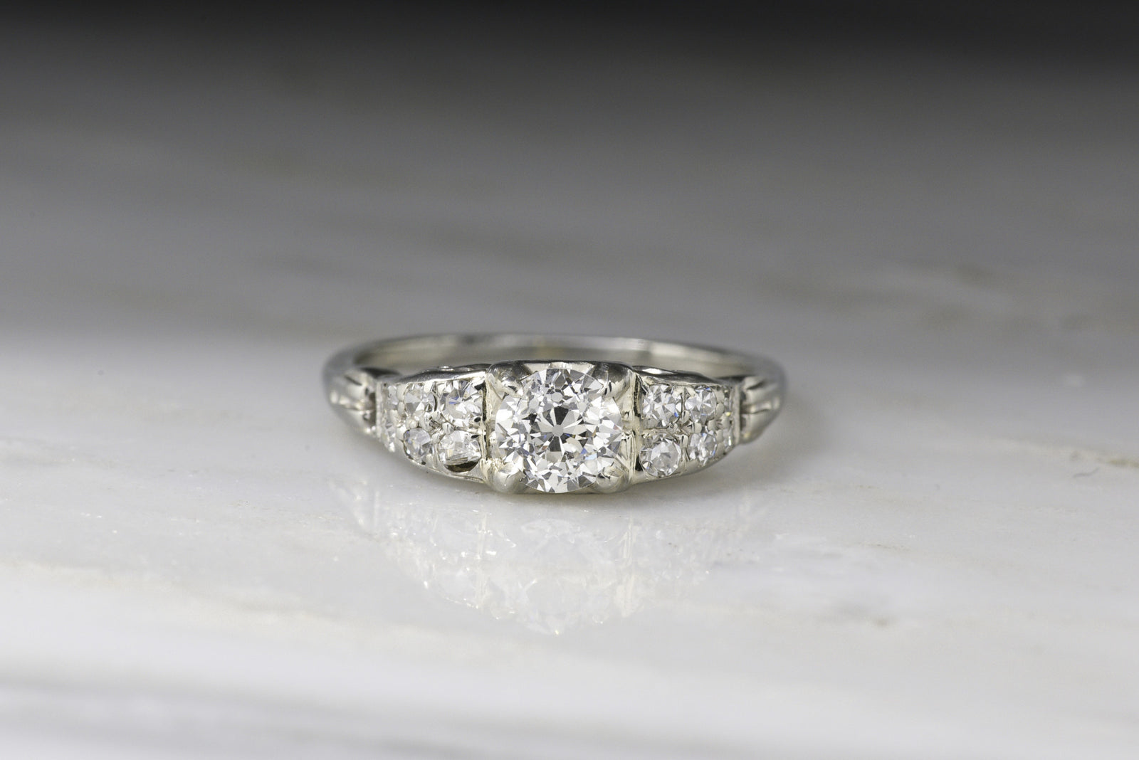 Vintage Art Deco / Retro Traub-Orange Blossom Old European Cut Diamond Engagement Ring