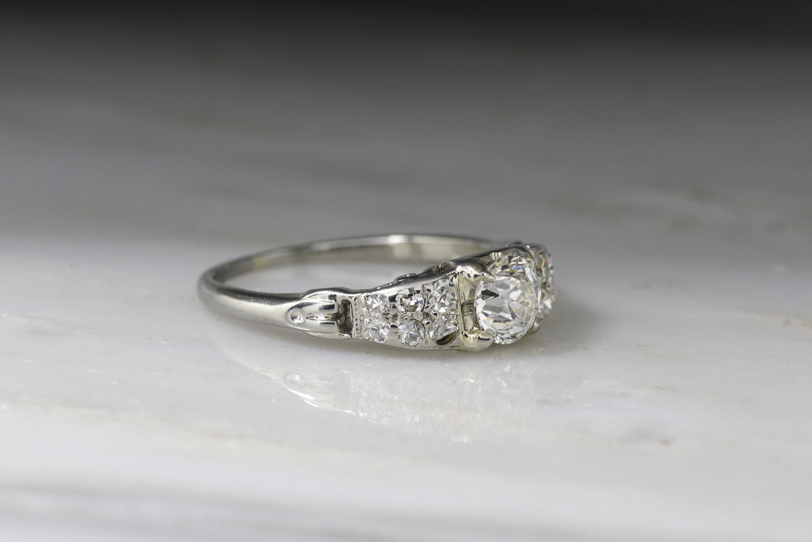 Vintage Art Deco / Retro Traub-Orange Blossom Old European Cut Diamond Engagement Ring