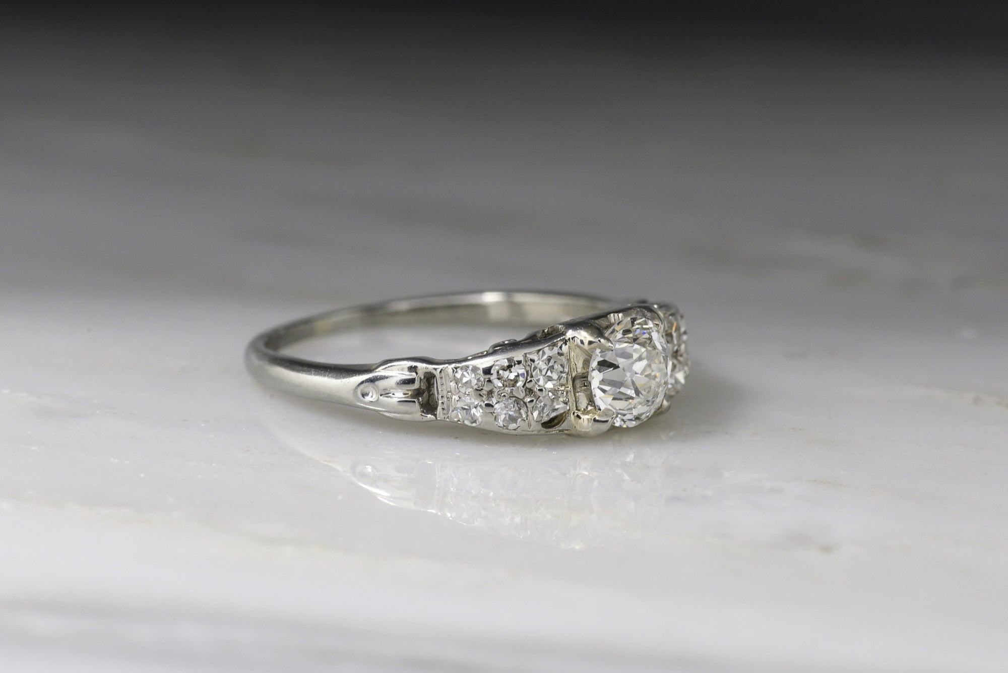 Vintage Art Deco / Retro Traub-Orange Blossom Old European Cut Diamond Engagement Ring