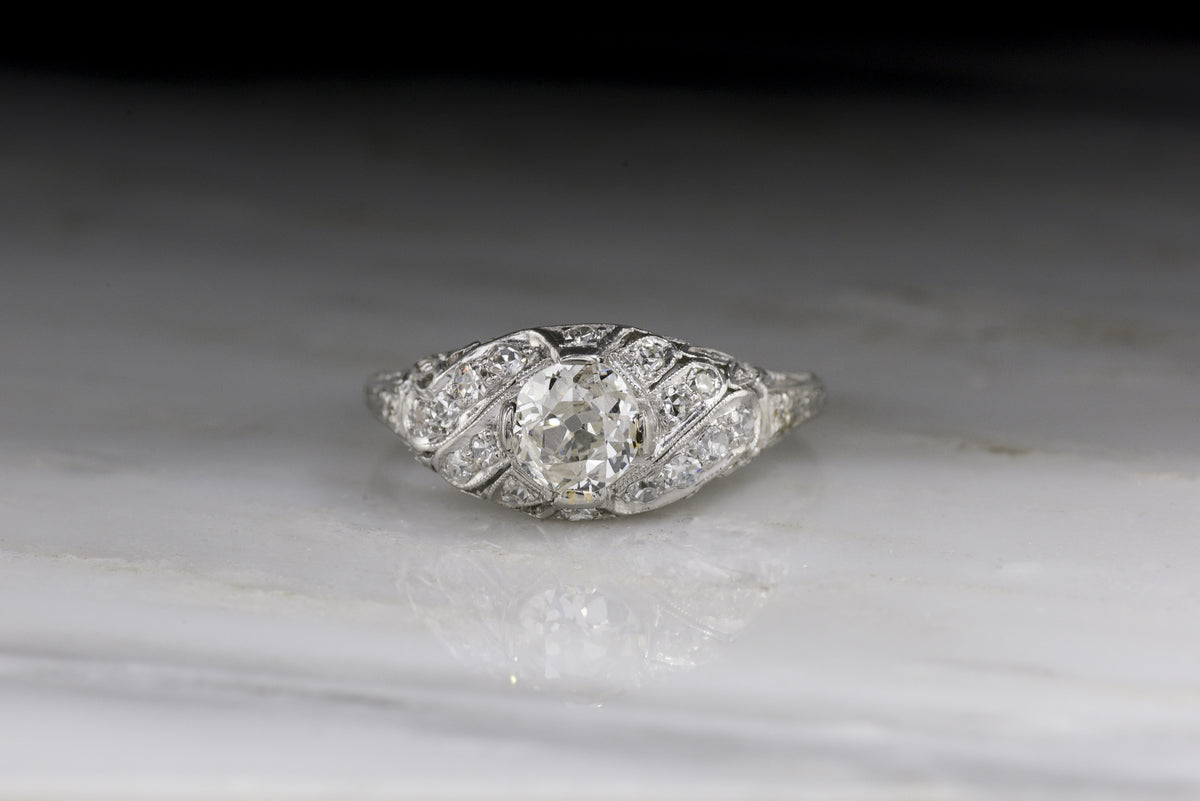 Edwardian .75 Carat Old Mine Cut Diamond Engagement Ring