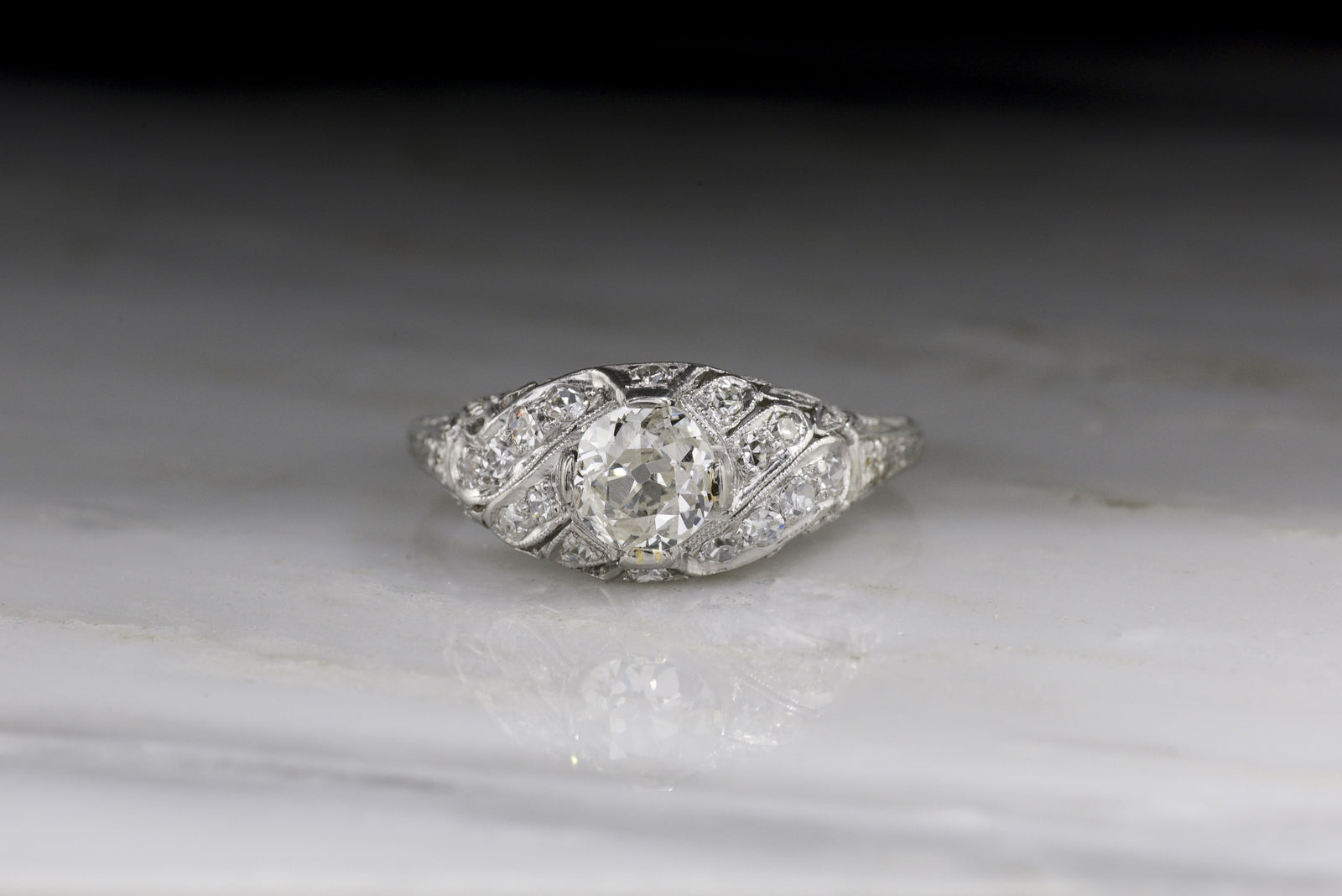 Edwardian .75 Carat Old Mine Cut Diamond Engagement Ring