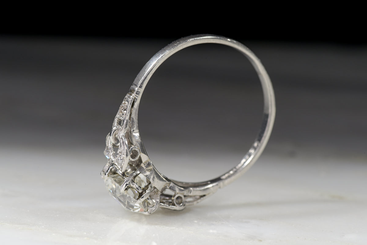 Edwardian 1.65 Carat Old European Cut Diamond Engagement Ring