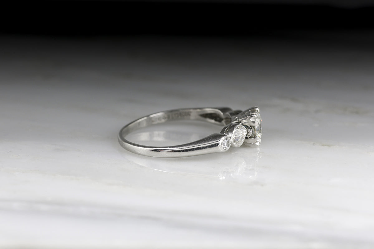 Late Art Deco Old European Cut Diamond Engagement Ring