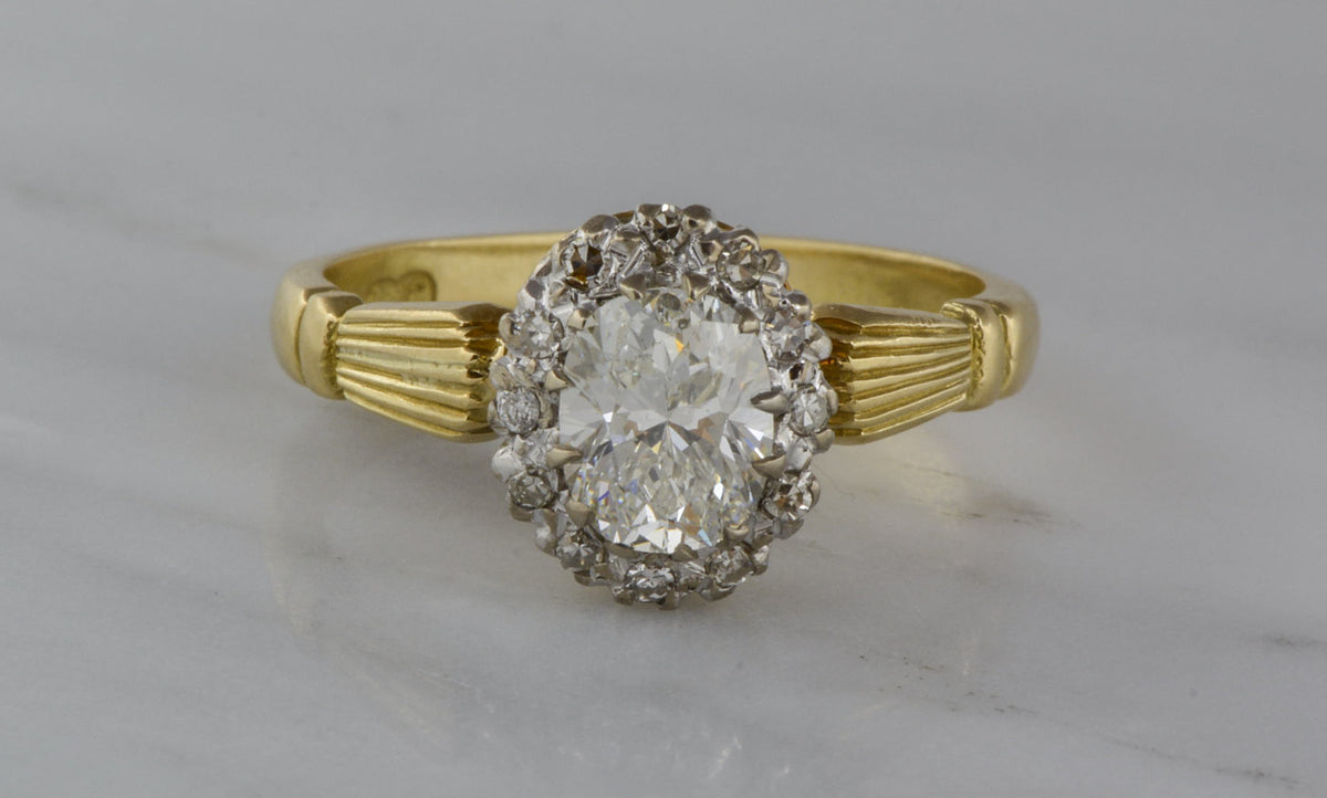 1.01 Carat GIA Certified Diamond in a Victorian / Art Deco Engagement Ring with .20ctw Diamond Accents