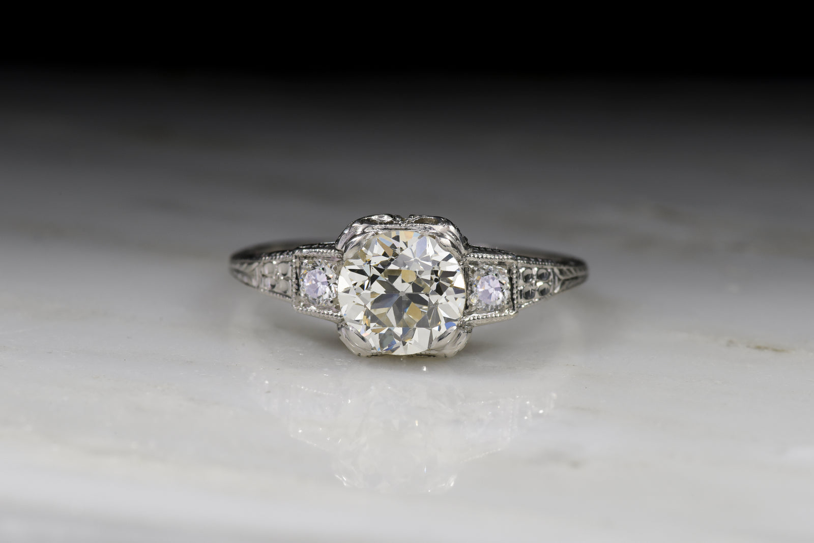 Vintage Edwardian 1.20 Carat Old European Cut Diamond Engagement Ring