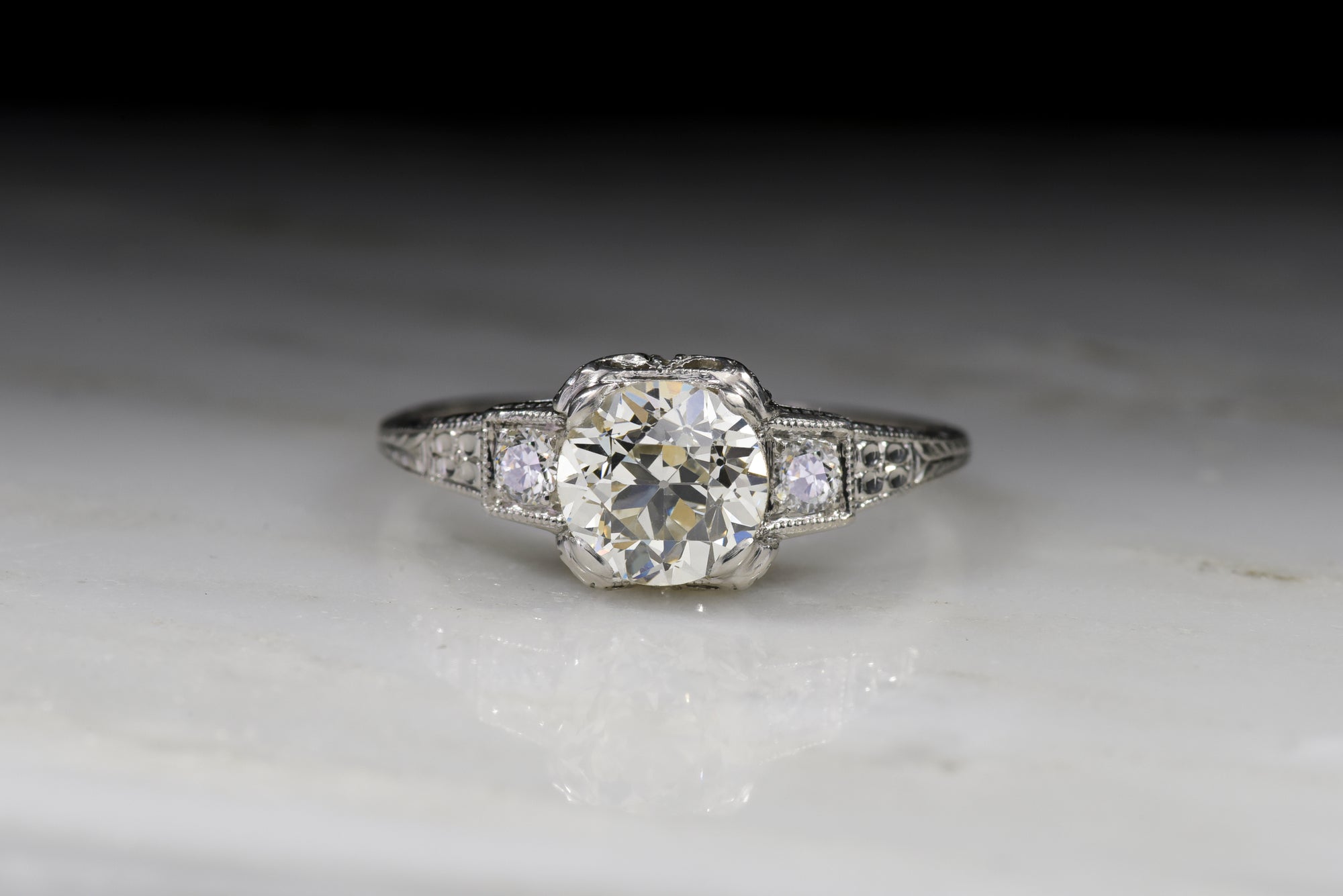 Vintage Edwardian 1.20 Carat Old European Cut Diamond Engagement Ring