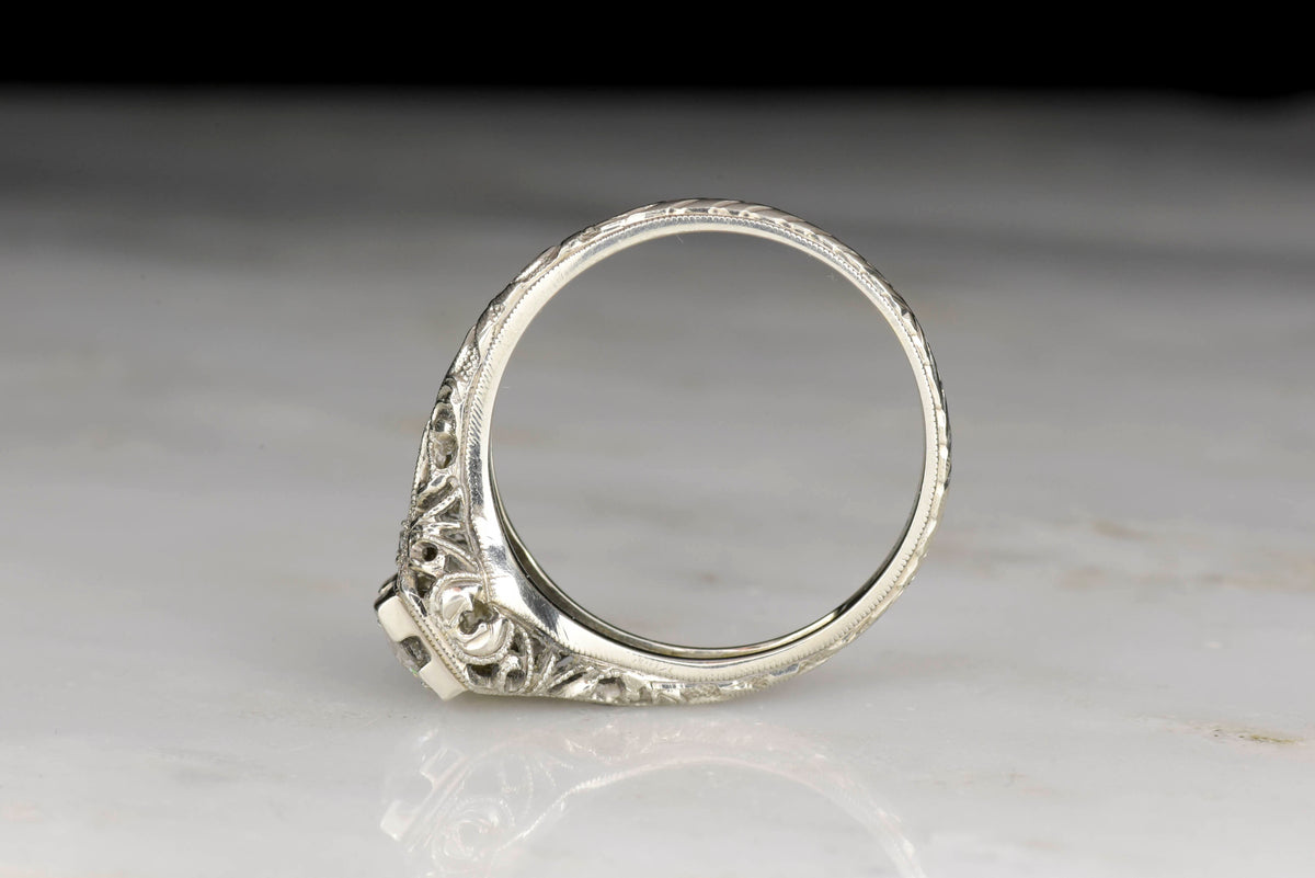 Vintage c. 1930s Lambert Bros. Ornate Diamond Engagement Ring